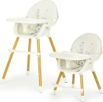 ECOTOYS Jedálenská stolička 2v1 Béžová / od 6 mesiacov (HA-004 BEIGE)
