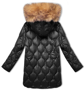 Čierna dámska bunda s ozdobným prešívaním J Style (5M3226-392) odstíny černé S (36)