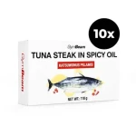 Steak z tuniaka v pikantnom oleji - GymBeam (10 x 110 g) (105847-2-10x110g)