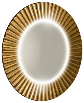 SAPHO - PRIDE STRIP guľaté zrkadlo s LED osvetlením v ráme, priemer 90cm, bronz PD954