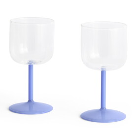 HAY Pohár na víno Tint Clear/Jade Light Blue – sada 2 ks