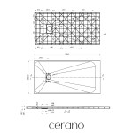 CERANO - Sprchová vanička obdélníková Gusto - SMC/minerální kompozit - strukturovaná bílá mátná - 160x80x3 CER-414719