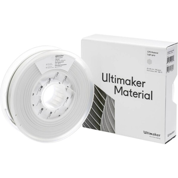 UltiMaker CPE - M0188 Light Gray 750 - 201273 Ultimaker vlákno pre 3D tlačiarne CPE 2.85 mm 750 g svetlosivá 1 ks; CPE - M0188 Light Gray 750 - 201273