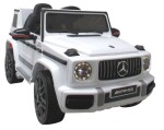 Mamido Elektrické autíčko Mercedes G63, biele s penovými EVA kolesami, mäkké sedátko, licencované