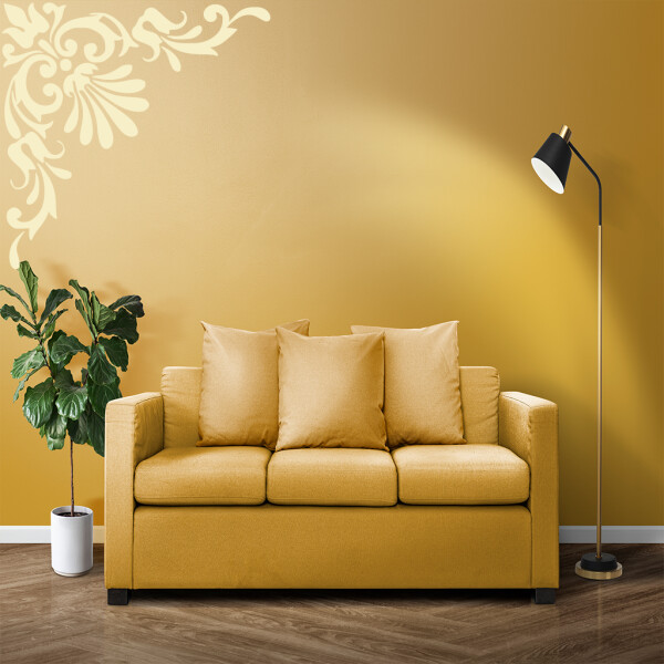 Veselá Stena Samolepka Ornament do rohu Farba: béžová, Veľkosť: 80 x 80 cm