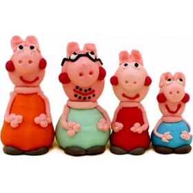 Cukrová figurka prasiatko Peppa 4ks - I LOVE CAKES - I LOVE CAKES