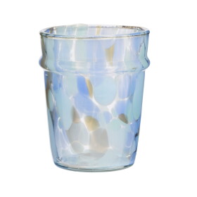 MADAM STOLTZ Pohár z brokového skla Blue/Aqua 200 ml