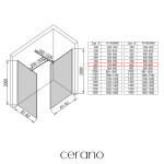CERANO - Sprchová zástena Walk-in Onyx TL/P - 8 mm - hranatá vzpera - čierna matná, transparentné sklo - 80x80x200 CER-8050BD2918