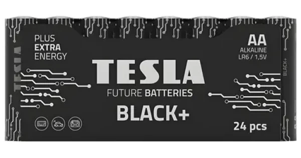TESLA BLACK+ AA 24 ks / Alkalická batéria / LR06 / ceruzková / fólia (14062410)