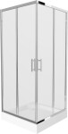 MEXEN/S - Rio štvorcový sprchovací kút 90 x 90, transparent, chróm + vanička Rio 860-090-090-01-00-4510
