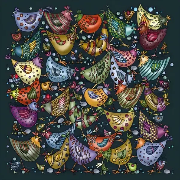 CURIOSI Štvorcové puzzle Palapeli: Hromada kurčiat