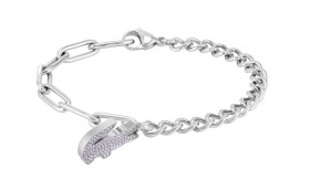 Lacoste Dámsky oceľový náramok s fialovými kryštálmi Crocodile 2040554