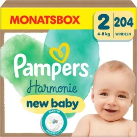 Pampers Harmónia Mini 4-8kg (204 ks) / plienkové nohavičky / veľkosť 2 (4-8kg) (8700216251259)