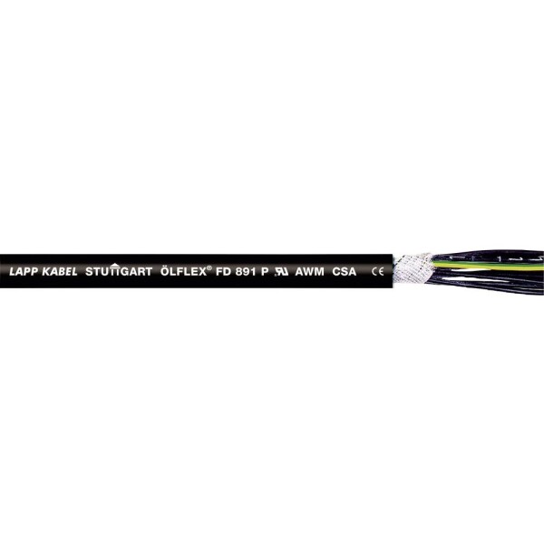 LAPP 1028112/1000 vedenie ťažnej reťaze ÖLFLEX® FD 891 P 12 G 0.75 mm² čierna 1000 m; 1028112/1000