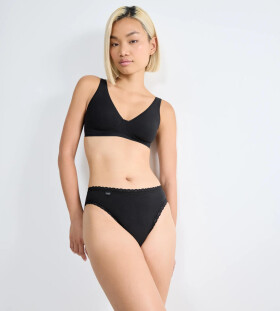 Sloggi 24/7 Cotton Lace - Tai Panties (3 ks): pohodlie s jemnou čipkou Sloggi BLACK 40