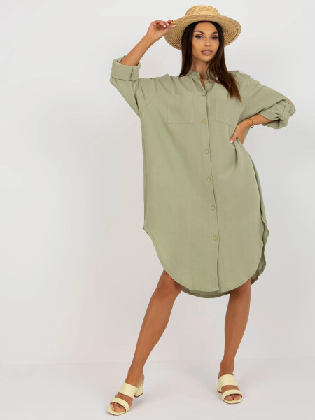 Dámske košeľové šaty TW SK BE 199D.85P pistáciové - FPrice L/XL