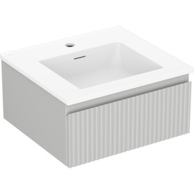 MEXEN/S - Rivel kúpeľňová skrinka 50 cm s umývadlom Otis, 1 šuplík, reliéf, šedá mat/biela mat 91A20-05023-1-BF62-W18M01