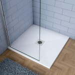 H K - WHITE STAR sprchová vanička z liateho mramoru, štvorec, 90x90x3 cm SE-WHITESTAR9090SET