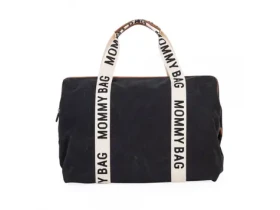 Childhome Prebaľovacia taška Mommy Bag Canvas Black / 55 x 30 x 40 cm / nosnosť 5 kg (CWMBBSCBL)