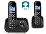 Amplicomms BigTel 1582 čierna / Telefón pre seniorov / DECT / 2 slúchadlá / záznamník / veľké tlačidlá (ATL1423358)
