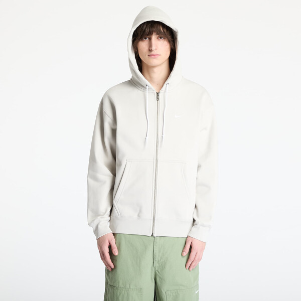 Mikina Nike Solo Swoosh Men's Full-Zip Hoodie Light Bone/ White XL