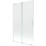 MEXEN/S - Velar L dvojkrídlová posuvná vaňová zástena 110 x 150, transparent, biela 896-110-003-01-20