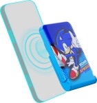 OTL Powerbank magnetický OTL 5000 mAh, USB-C 15W, Sonic The Hedgehog ze stojakiem (Modrý)