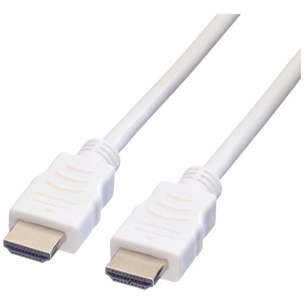 Value HDMI prepojovací kábel Zástrčka HDMI-A, Zástrčka HDMI-A 1.00 m biela 11.99.5701 4K UHD, tienený HDMI kábel; 11.99.5701