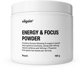 Vilgain Energy & Focus Powder – broskyňa 195 g