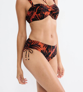 SUMMER PALM - Midi bikiny s tvarovacím efektom a nastaviteľnými bokmi Triumph BROWN 46