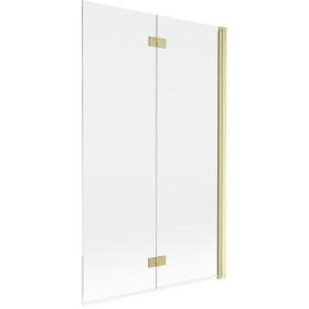 MEXEN - MIST vaňová zástena 110x150 cm 6mm 2-s, zlatá kartáčovaná, číra, pravá 8A9-110-002-55-00-P