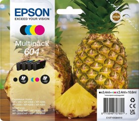 Epson Epson 604 Multipack - 4er-Pack - Schwarz, Gelb, Cyan, Magenta - original - Blister mit RF- / akustischem Alarmsignal - Tintenpatrone - fur Expression Home XP-2200, 2205, 3200, 3205, 4200, 4205, WorkForce WF-2910, 2930, 2935, 2950