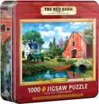EUROGRAPHICS Puzzle Červená stodola v plechové krabičce
