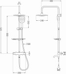 MEXEN/S - KT17 vaňový stĺp s termostatickou batériou, čierna 779001793-70