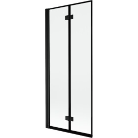 MEXEN - MIST vaňová zástena 80x150 cm 6mm 2-s, čierna, okraj, ľavá 8A9-080-002-70-70-L