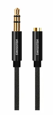 Swissten TEXTILE 3.5mm jack - 3.5mm jack 1.5m čierna (73501102)