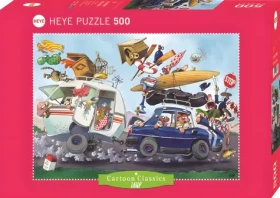 HEYE Puzzle Cartoon Classics: Odchod na dovolenku!