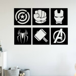 Veselá Stena Samolepka Znaky Avengers sada Farba: žlutá, Veľkosť: 40 x 58 cm