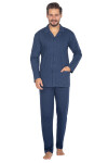 Regina 463 long/r 2XL-3XL L24 pánske pyžamo bez zipsu tmavě modrá XXL