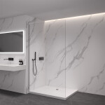 CERANO - Sprchová zástena Walk-in Crystal Ľ/P - 10 mm - bezvzperový systém - čierna matná, transparentné sklo - 160x200 CER-8050BD82675