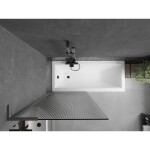 MEXEN/S - Next L vaňová zástena FIX 80 x 150, prúžky, grafit metal 895-080-000-03-09-95