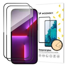 Wozinsky Full Glue sklo s rámčekom pre Apple iPhone 15 Pro Max čierna / Ochranné sklo / 2 ks / Case Friendly
