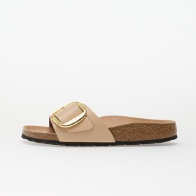 Birkenstock Madrid Big Buckle Natural Leather Patent Women High-Shine New Beige 39