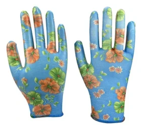 Garvia NITRILE Flowers modrá / Záhradné rukavice / Veľkosť 10