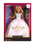 Mamido Mamido Bábika Anlily Classic v bielych-ružových šatách 29 cm