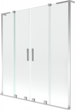 MEXEN/S - Velar L Duo dvojkrídlová posuvná vaňová zástena 140 x 150, transparent, chróm 896-140-003-02-01