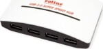 Roline Koncentrator ROLINE USB 3.2 Gen 1, čierno-Biely, 4 porty, z zasilaczem