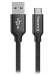 Colorway čierna / Dátový kábel / USB-A - Micro USB / 2,4 A / 2 m (CW-CBUM009-BK)