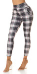 Sexy high-waist trousers with checked pattern pink S/M