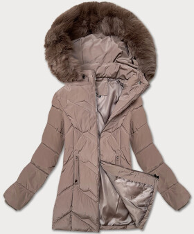 Dámska zimná bunda s kapucňou (B8300-48) béžová - S'west 48